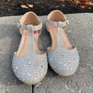 Silver glitter dress shoes